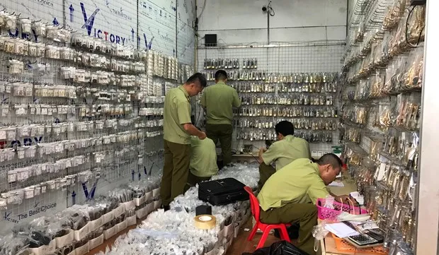 3,000 fake goods confiscated at Ninh Hiệp Market