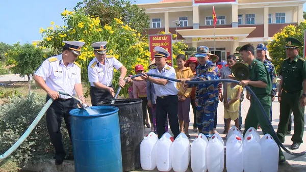 Freshwater supplied to people in areas affected by saltwater intrusion