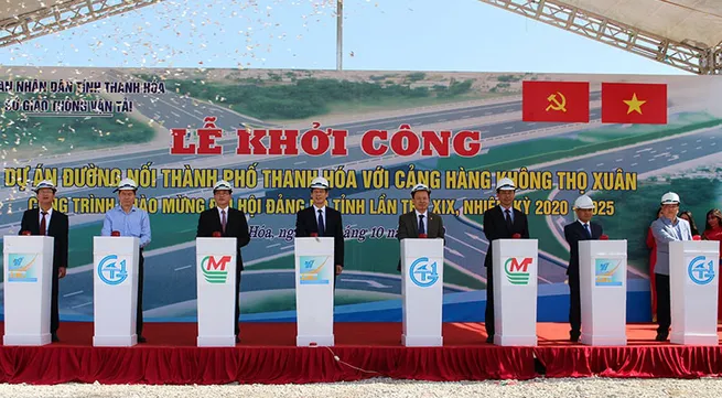 Work begins on road connecting Thanh Hoa city with Tho Xuan airport