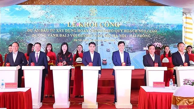 Work-starts on road linking Ring Road No.3 and Hanoi - Hai Phong expressway