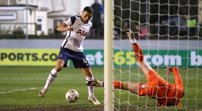 Vinicius hits hat-trick as Spurs end lowly Marine's FA Cup run