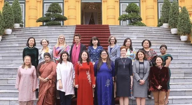 Vice President meets female foreign ambassadors, chargés d' affaires