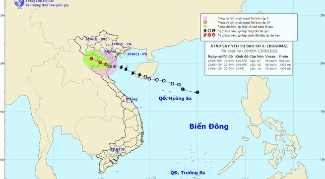 Koguma weakens to tropical depression, bringing heavy rain to northern Vietnam