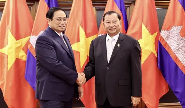 PM Pham Minh Chinh meets Cambodian Senate President