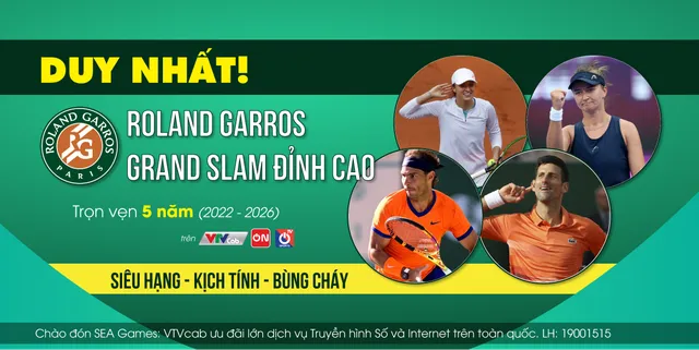 VTVcab owns rights of Roland Garros for 5 years (2022 - 2026)