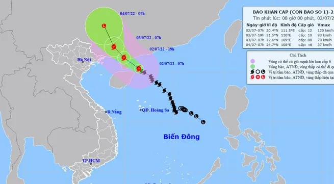 Storm Chaba at shock level 15, 410km from Quang Ninh