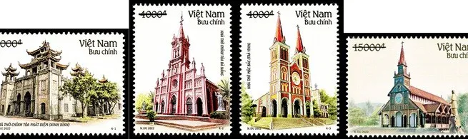Newly-released stamp set features churches in Vietnam