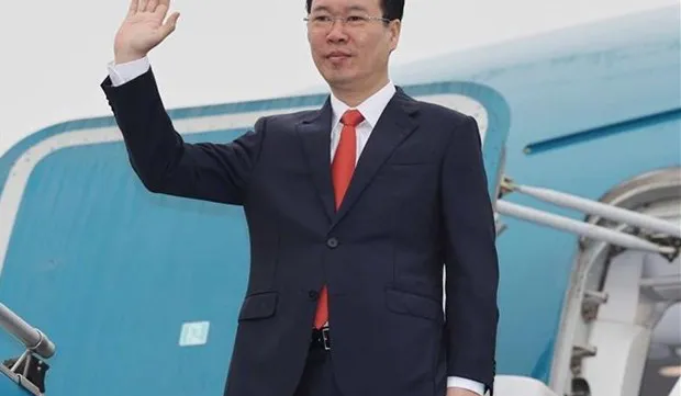 President Vo Van Thuong leaves for official visit to Laos