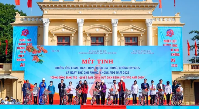 Meeting in response to National Action Month on HIV/AIDs Prevention and Control held in Hai Phong