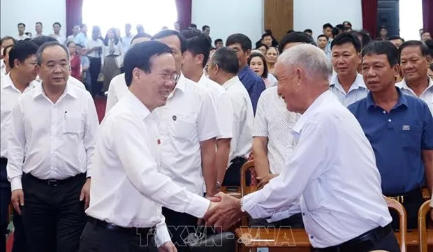 President Vo Van Thuong meets with voters in Da Nang city