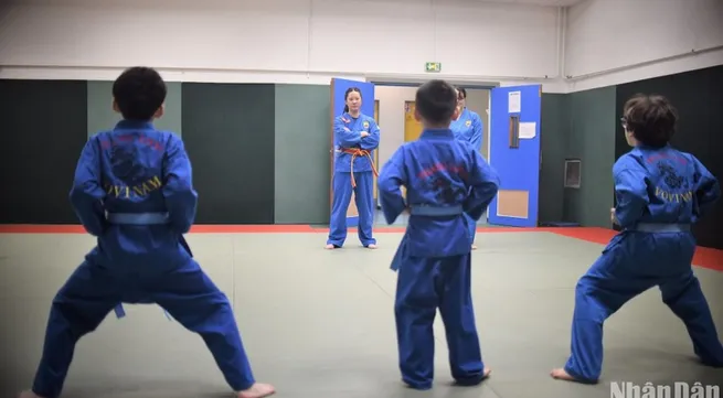 Young female Overseas Vietnamese martial artist promotes practice of Vovinam in France