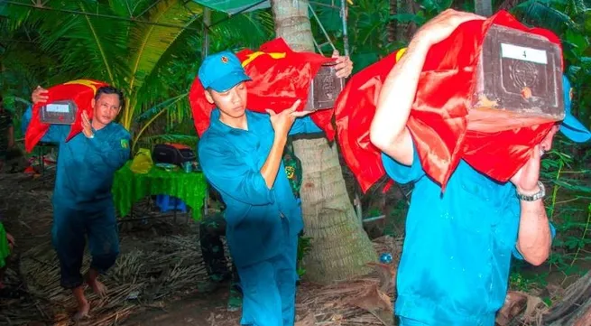 Remains of 49 martyrs unearthed in Ben Tre