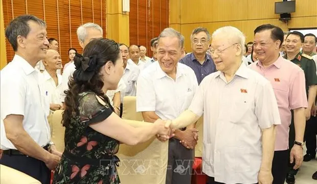 Party chief meets voters in Hanoi