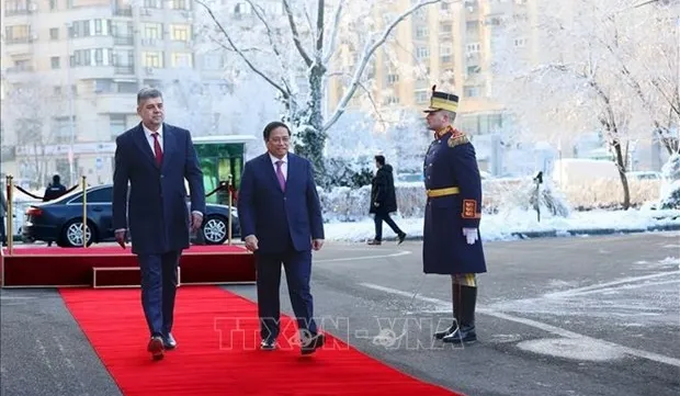 Romanian PM chairs welcome ceremony for Vietnamese counterpart in Bucharest