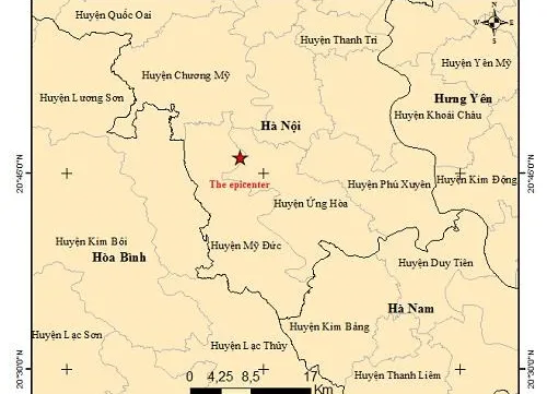 Magnitude 4.0 earthquake reported in Hanoi’s outlying district