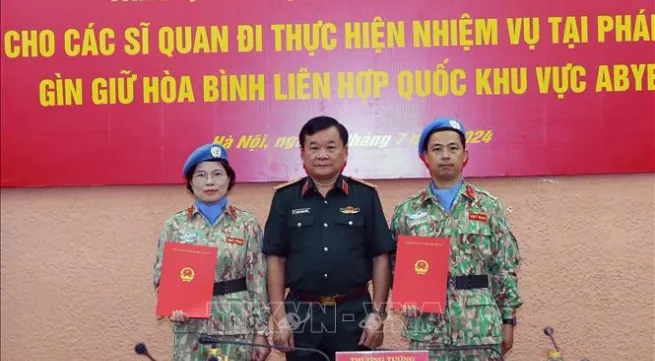 Two more Vietnamese military officers to join UN peacekeeping forces