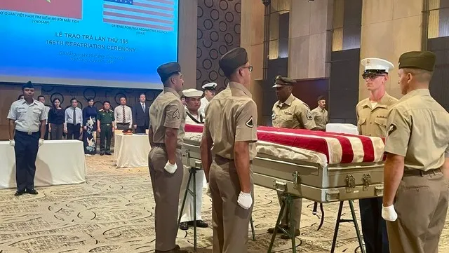 Ceremony held to repatriate remains believed to be of US servicemen