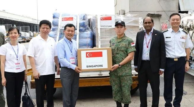 Aid shipment from Singapore's government to natural disaster-hit areas comes