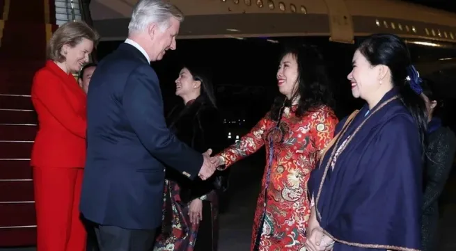 Belgian King and Queen arrive in Hanoi, beginning state visit to Vietnam