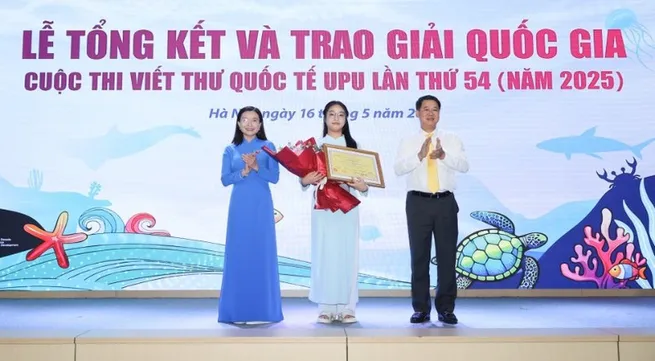 Da Nang student wins first prize of 54th UPU letter-writing contest