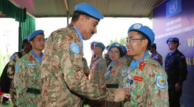 Viet Nam’s Engineering Unit Rotation 3 receives United Nations Medal for Peacekeeping Operations