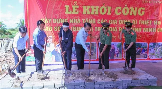 Houses built for disadvantaged families in Ninh Binh after Typhoon Bualoi