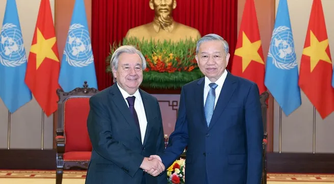 Party chief welcomes UN Secretary-General in Ha Noi
