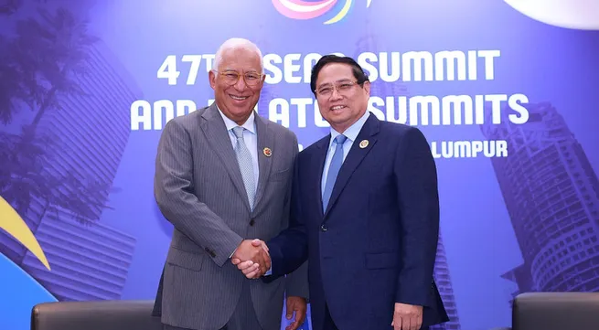 PM meets with European Council President on 47th ASEAN Summit sidelines