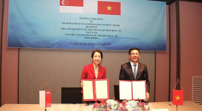 Vietnam, Singapore sign MoC on rice trade