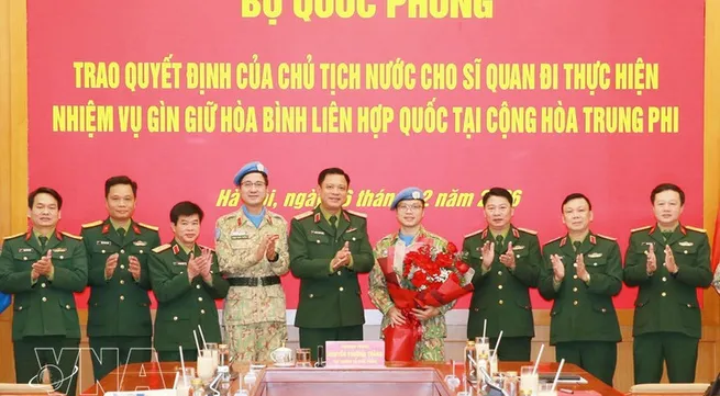 Decision presented to officer deployed on UN peacekeeping mission in Central African Republic