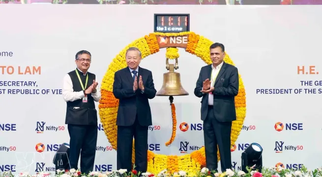 Top Vietnamese leader rings bell at India’s National Stock Exchange