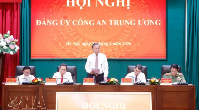 Top leader hails crime-fighting efforts, sets security tasks for second half