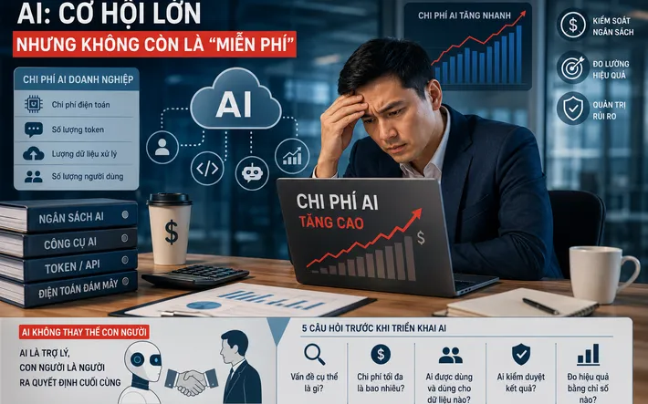 Doanh nghiệp bắt đầu siết chi tiêu AI: Không phải công cụ nào cũng đáng giá hàng triệu USD