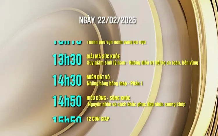 Lịch phát sóng kênh VTV8 - Ngày 22/02/2026