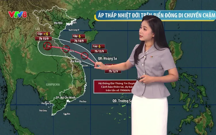 Bản tin Thời tiết VTV8 12/09: Biển Đông xuất hiện áp thấp nhiệt đới, miền Trung chủ động ứng phó mưa lớn diện rộng