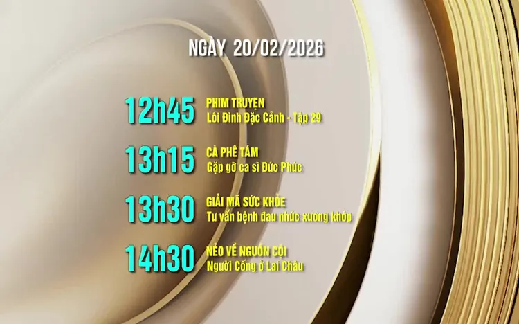 Lịch phát sóng ngày 20/02/2026 trên kênh VTV8