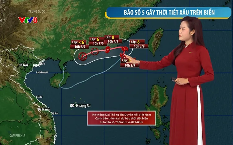 Dự báo thời tiết 02/09/2026: Cảnh báo Bão số 5 gây biển động mạnh, trên đất liền miền Trung nắng nóng  