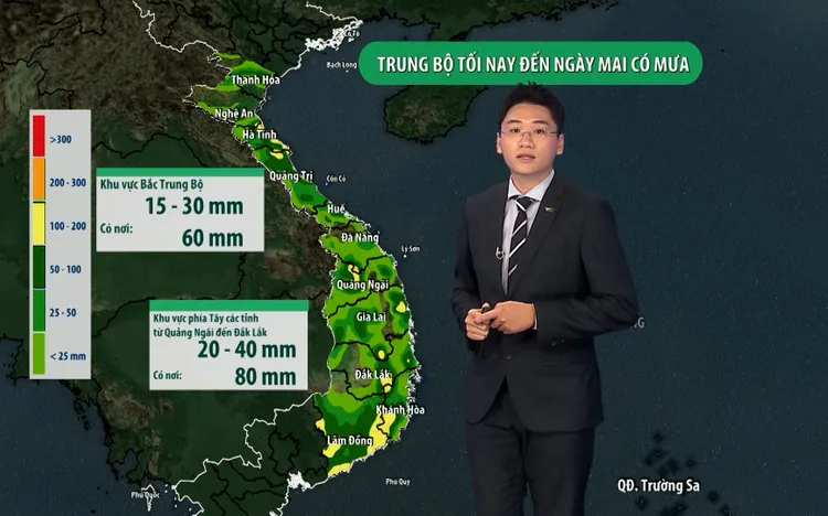 Dự báo thời tiết 3 ngày tới: Trung Bộ mưa lớn, Nam Bộ mưa dông từ ngày 23/09/2026 
