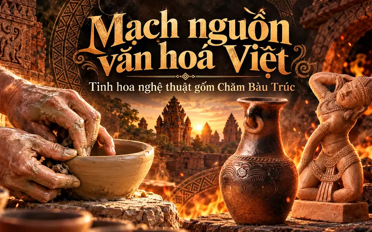 Mạch nguồn văn hoá Việt: Tinh hoa nghệ thuật gốm Chăm Bàu Trúc