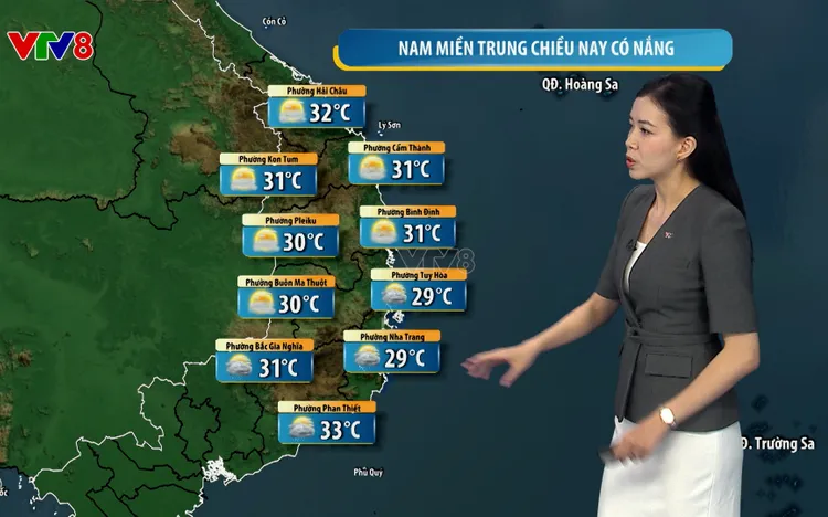 Trung Bộ nắng ráo, nhưng nhiều nơi có thể xuất hiện mưa dông vào chiều tối