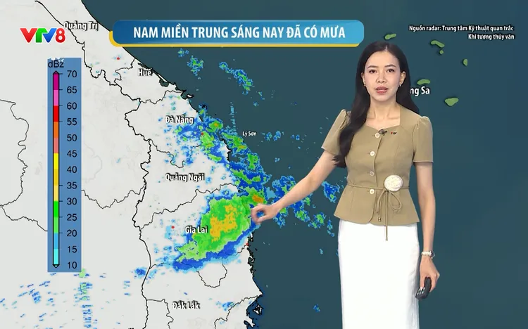Dự báo thời tiết 20/10/2026: Mưa dông còn tiếp diễn ở Nam Trung Bộ, cảnh báo lốc và sạt lở