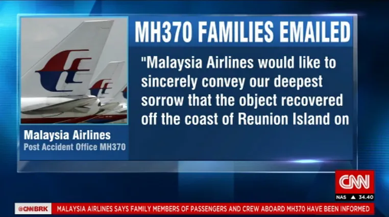Mảnh vỡ MH370 được tìm thấy, gia đình các nạn nhân bối rối