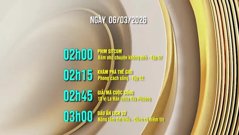 Lịch phát sóng trên kênh VTV8 - Ngày 06/03/2026