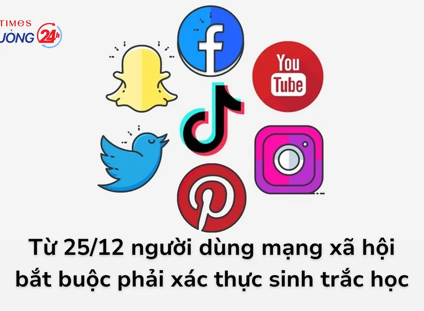 Từ 25/12 người dùng mạng xã hội bắt buộc phải xác thực sinh trắc học