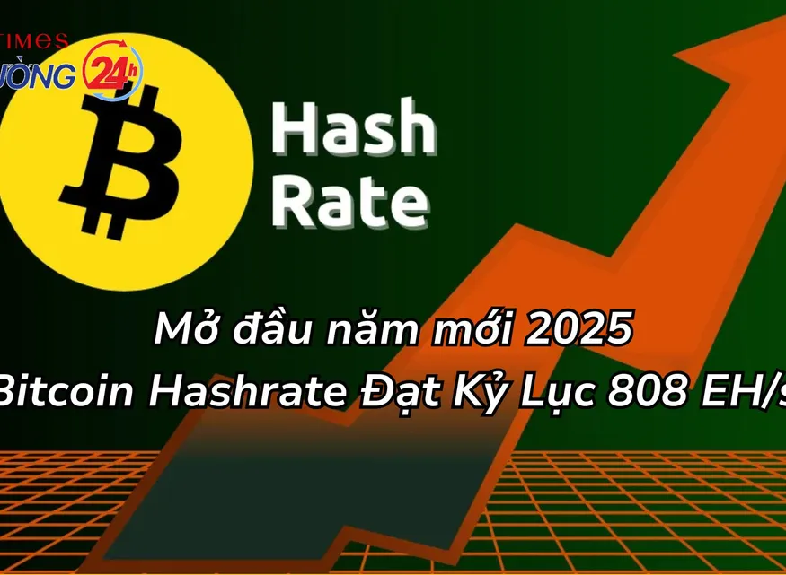 Mở đầu năm mới 2025, Bitcoin Hashrate Đạt Kỷ Lục 808 EH/s