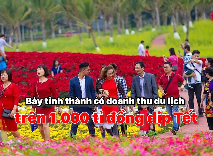 Bảy tỉnh thành có doanh thu du lịch trên 1.000 tỉ đồng dịp Tết