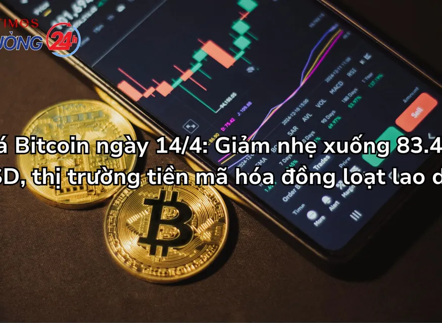 Giá Bitcoin ngày 14/4: Giảm nhẹ xuống 83.427 USD, thị trường tiền mã hóa đồng loạt lao dốc