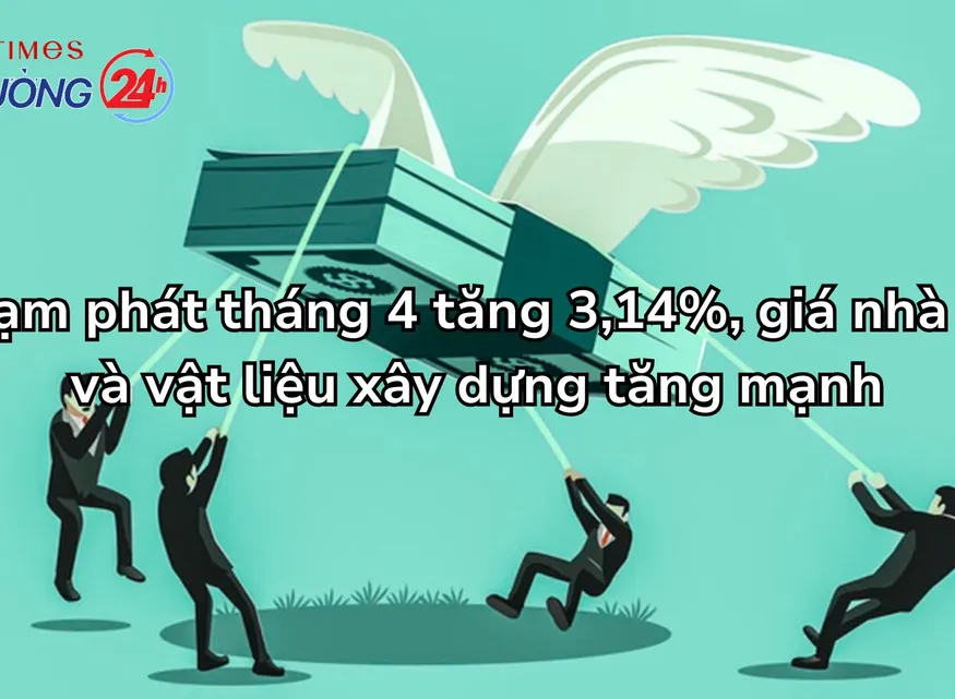 Lạm phát tháng 4 tăng 3,14%, giá nhà ở và vật liệu xây dựng tăng mạnh