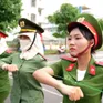 Rèn kỷ luật, vững khí thế: Khối nữ chiến sĩ cảnh sát giao thông tập điều lệnh A80 tại Hòa Lạc