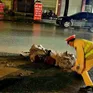 Xe tải làm rơi đất giữa phố Hà Nội, chở quá tải 44%, bị phạt gần 20 triệu đồng